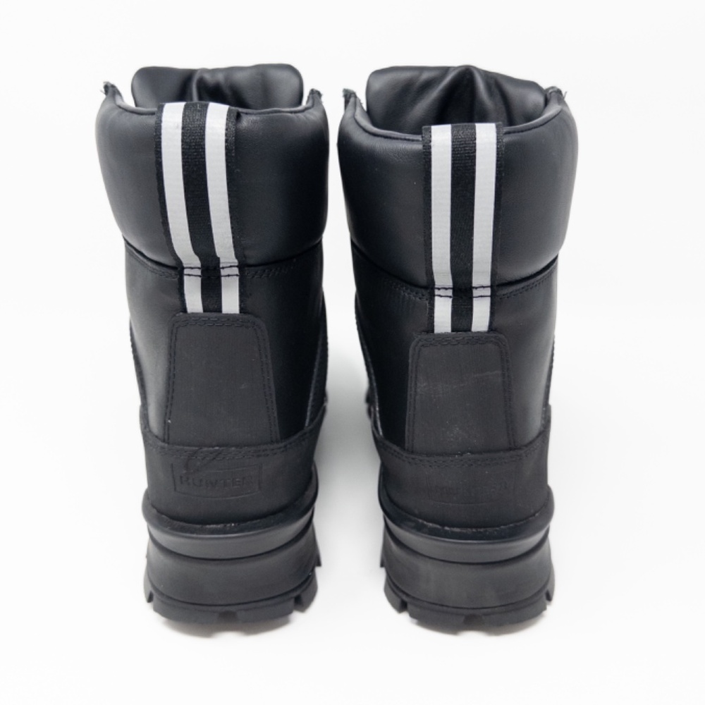 Hunter Explorer Commando Winter Snow Boot Black Leather Men’s 9 US 42 EU UK 8 - Picture 4 of 5